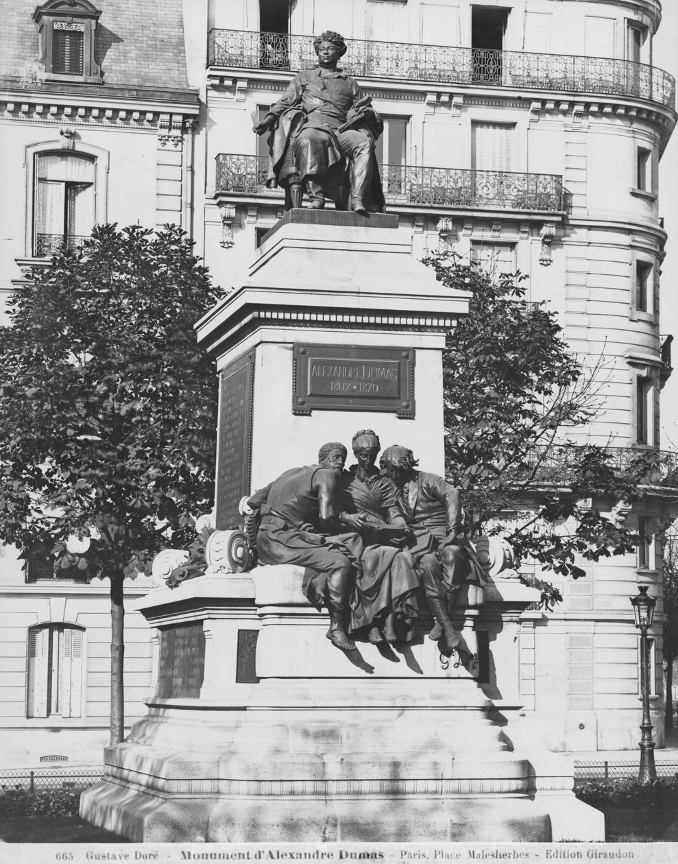 Alexandre Dumas Pere emlékműve, 1883 (kő és bronz) (lásd még: 98561, 287762-287764) alkotó: Gustave Dore