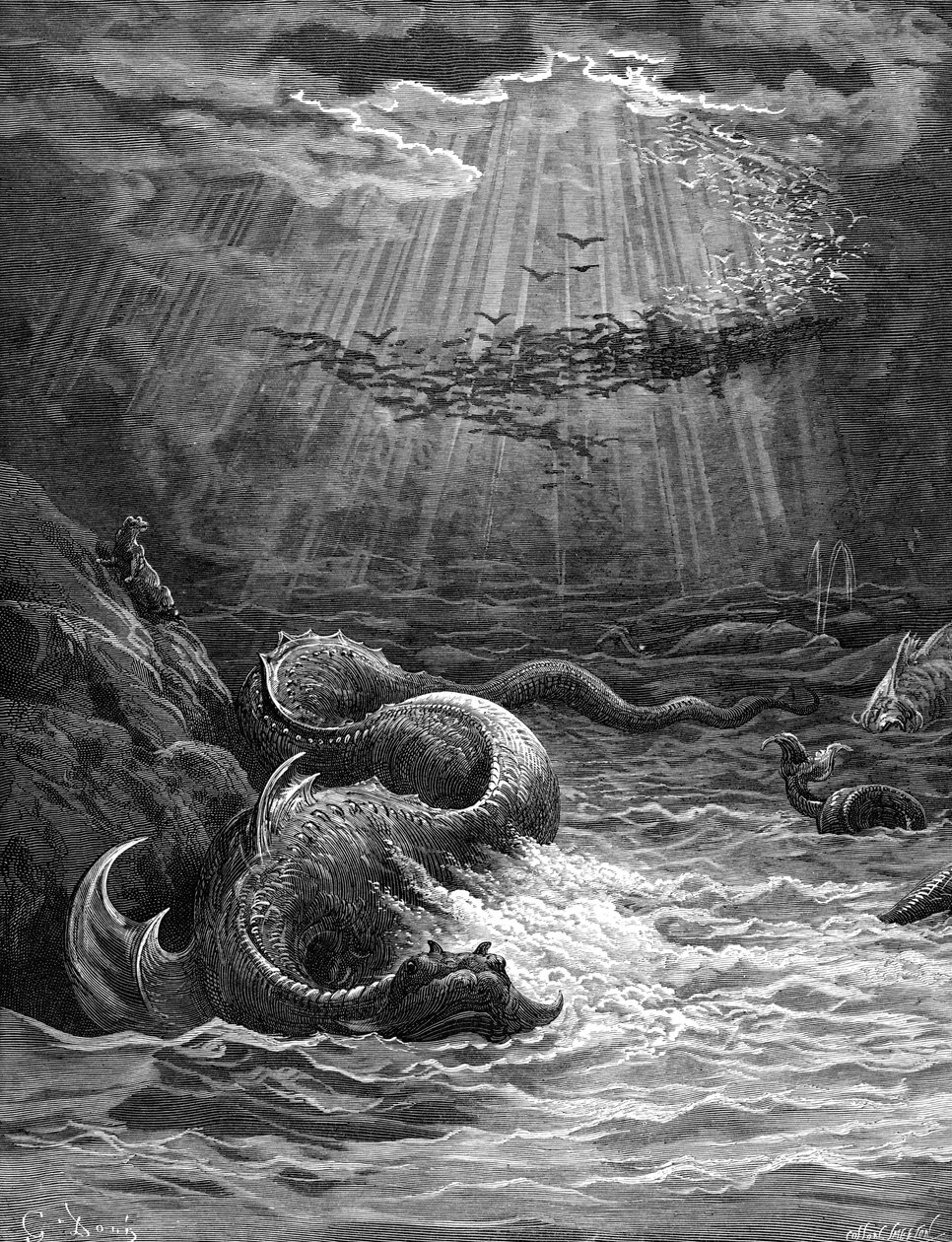 Elveszett Paradicsom: A halak és a madarak teremtése. alkotó: Gustave Dore