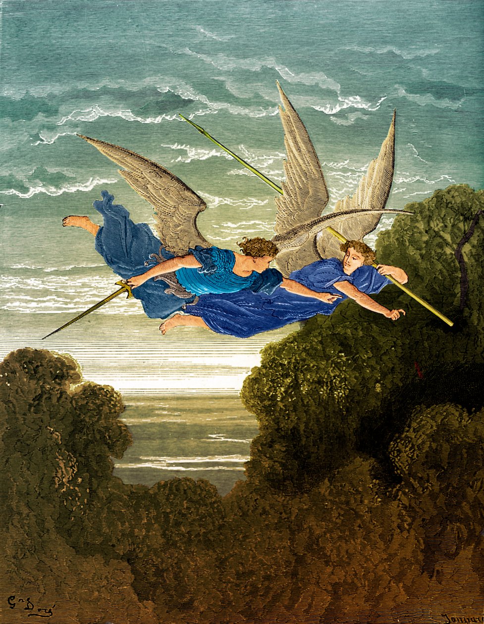 Elveszett Paradicsom: Ithuriel és Zephon, Doré. alkotó: Gustave Dore