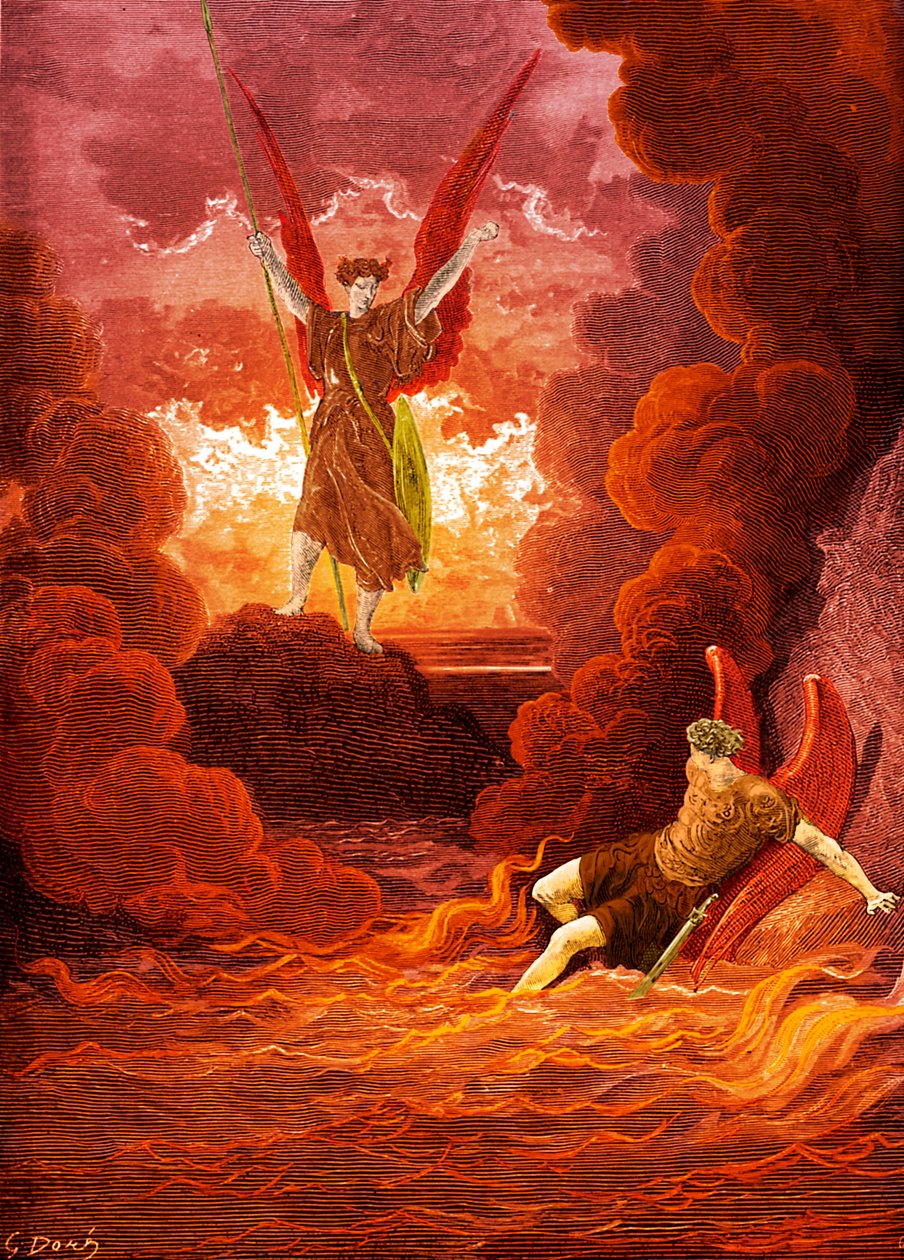 Elveszett Paradicsom: Sátán és Belzebub. alkotó: Gustave Dore