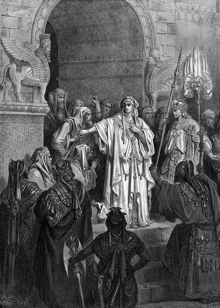 Vasti királynő, Doré metszete. - Biblia alkotó: Gustave Dore