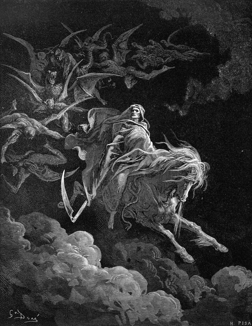 Kinyilatkoztatás: Gustave Doré: A halál látomása. - Biblia alkotó: Gustave Dore