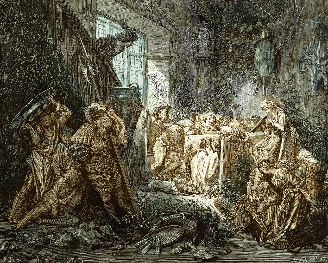 Csipkerózsika: Herceg a díszteremben. alkotó: Gustave Dore