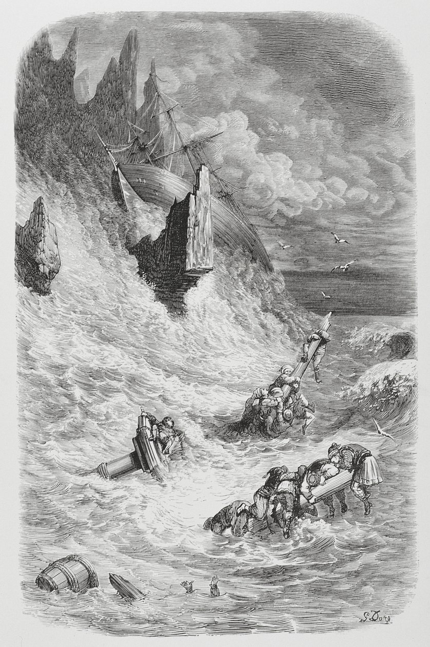Szindbád hajójának partraszállása, 1868 körül alkotó: Gustave Dore