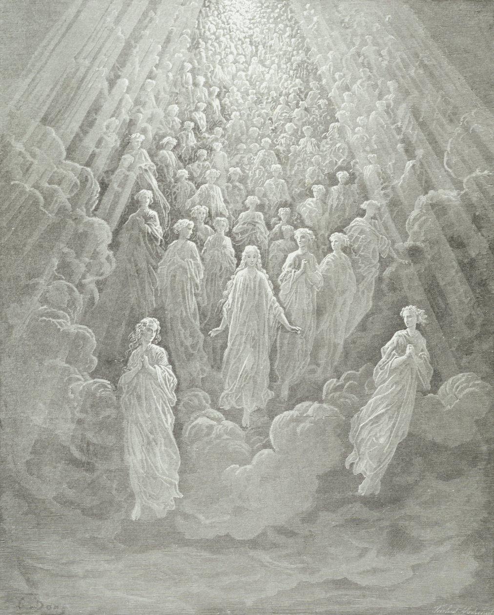 Az angyalok a Merkúr bolygón: Beatrice Dantéval együtt felmegy a Merkúr bolygóra, 1860-68 körül alkotó: Gustave Dore