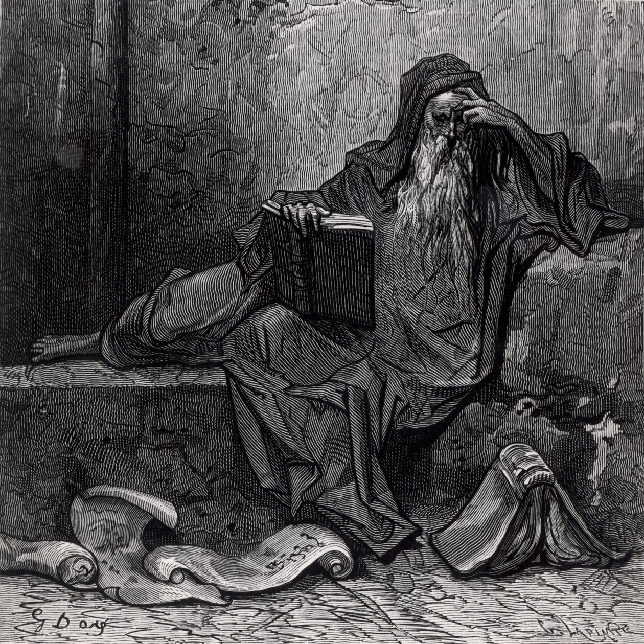 A varázsló Merlin, Ludovico Ariosto (1474-1533) "Orlando Furioso" című művéből, amelyet a Hachette 1888-ban adott ki. alkotó: Gustave Dore