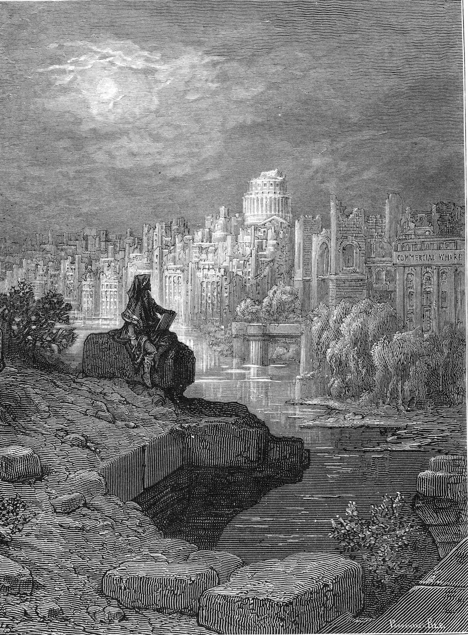 „Az új-zélandi” illusztráció a „London: a Zarándoklat” című művéből, Blanchard Jerrold, 1872 alkotó: Gustave Dore