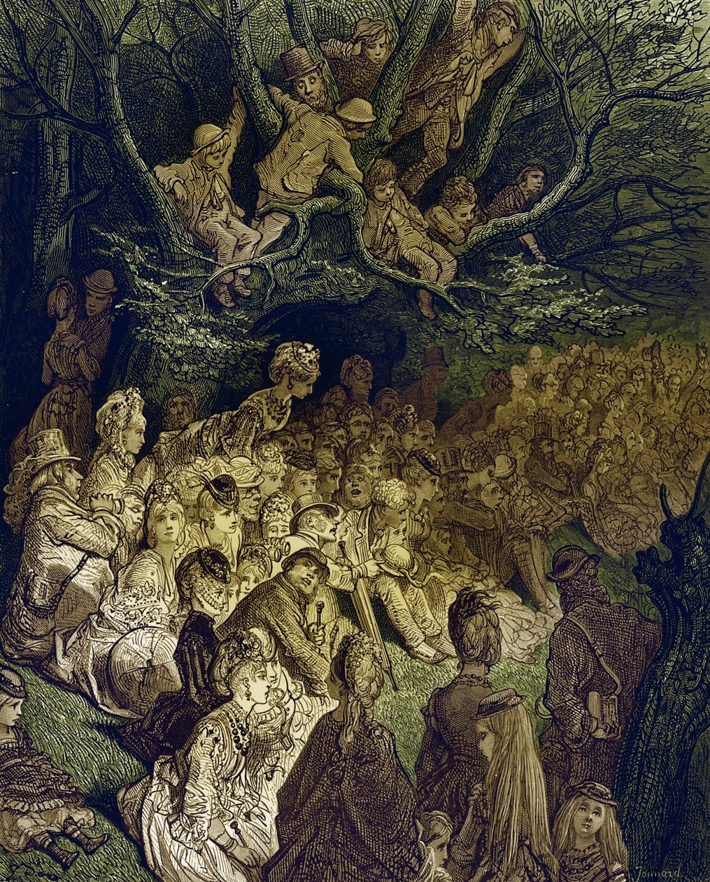 A folyópart – a fák alatt – Gustave Doré alkotó: Gustave Dore