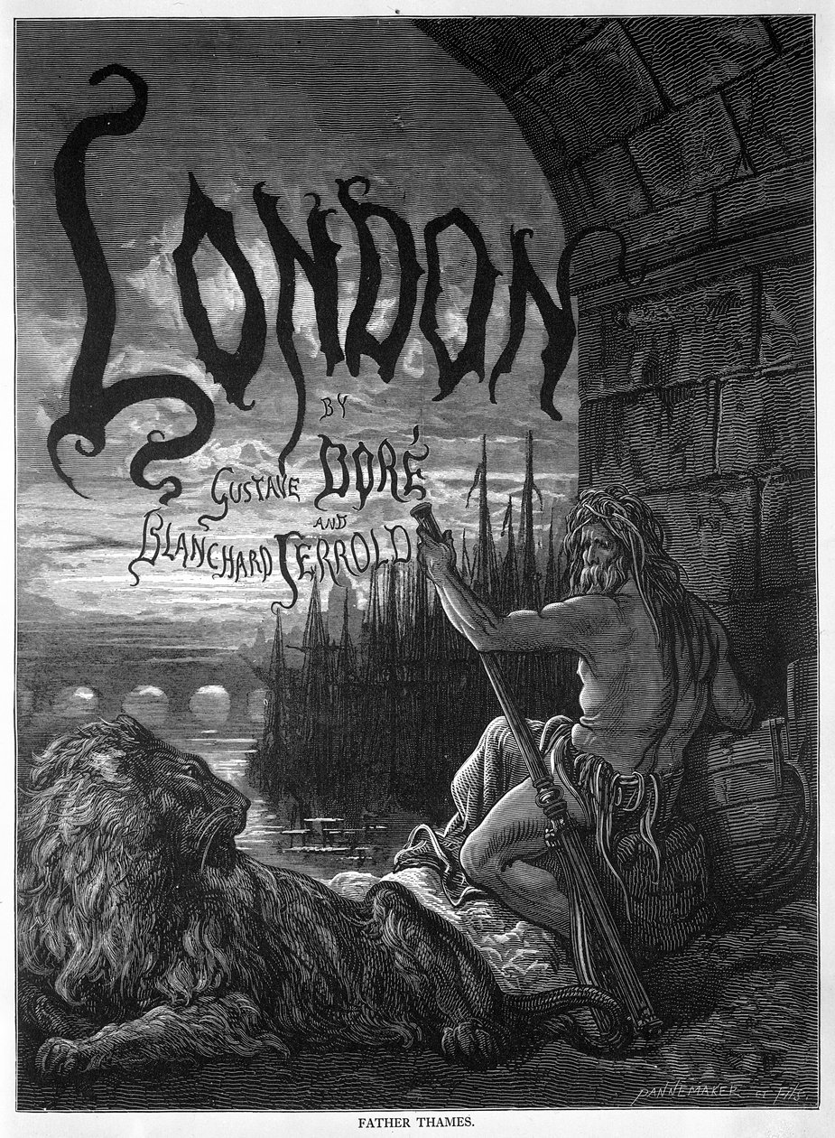 Gustave Dore és Blanchard Jerrold „London” című művének címlapja, Stephane Pannemaker metszet, 1872 alkotó: Gustave Dore