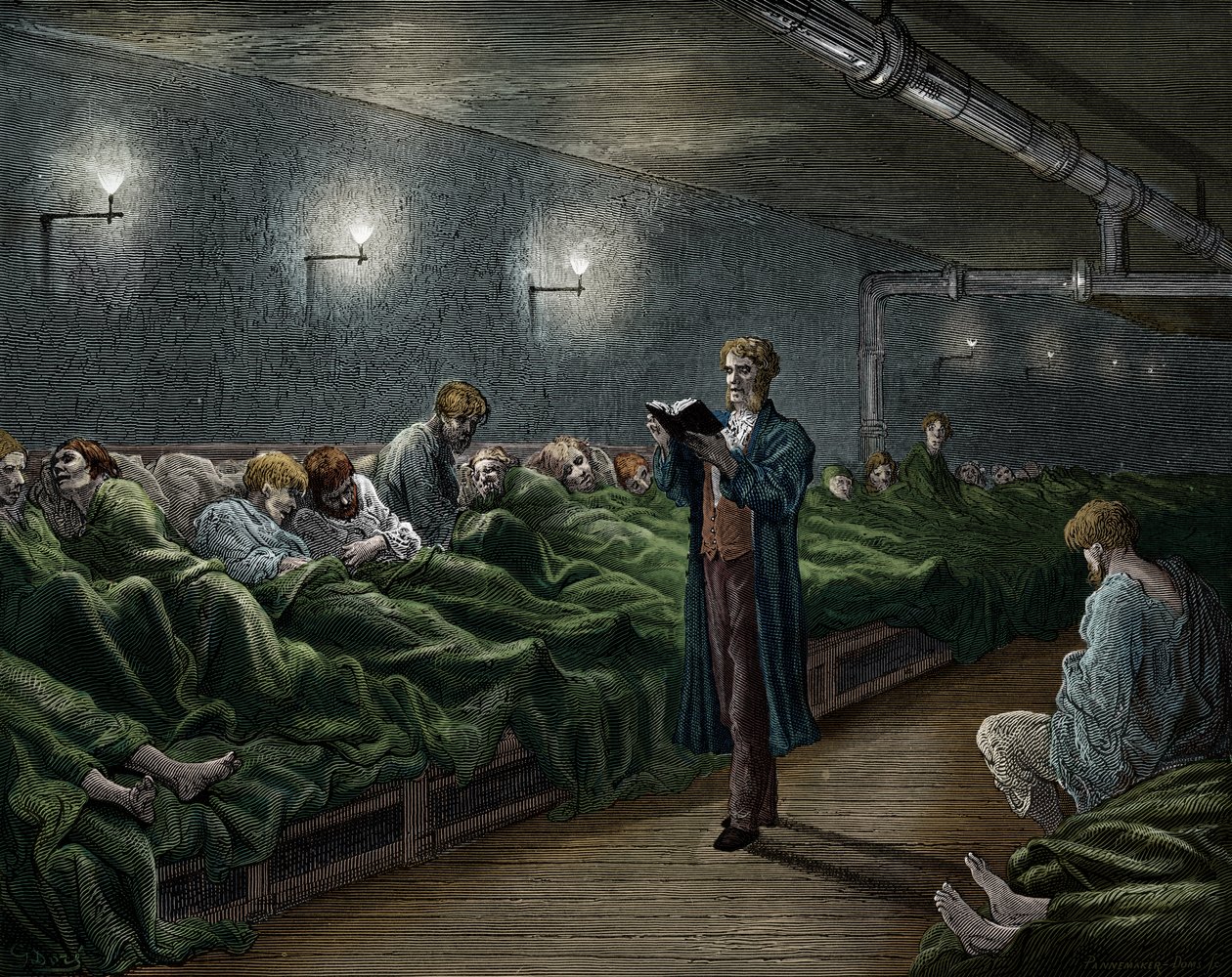 Viktoriánus londoni menedék, Doré alkotó: Gustave Dore