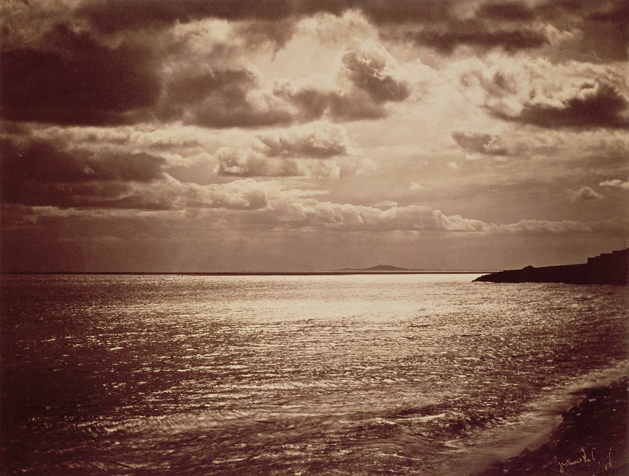 A Nap hatása, Normandia 1857 körül (szépia fotó) alkotó: Gustave Le Gray