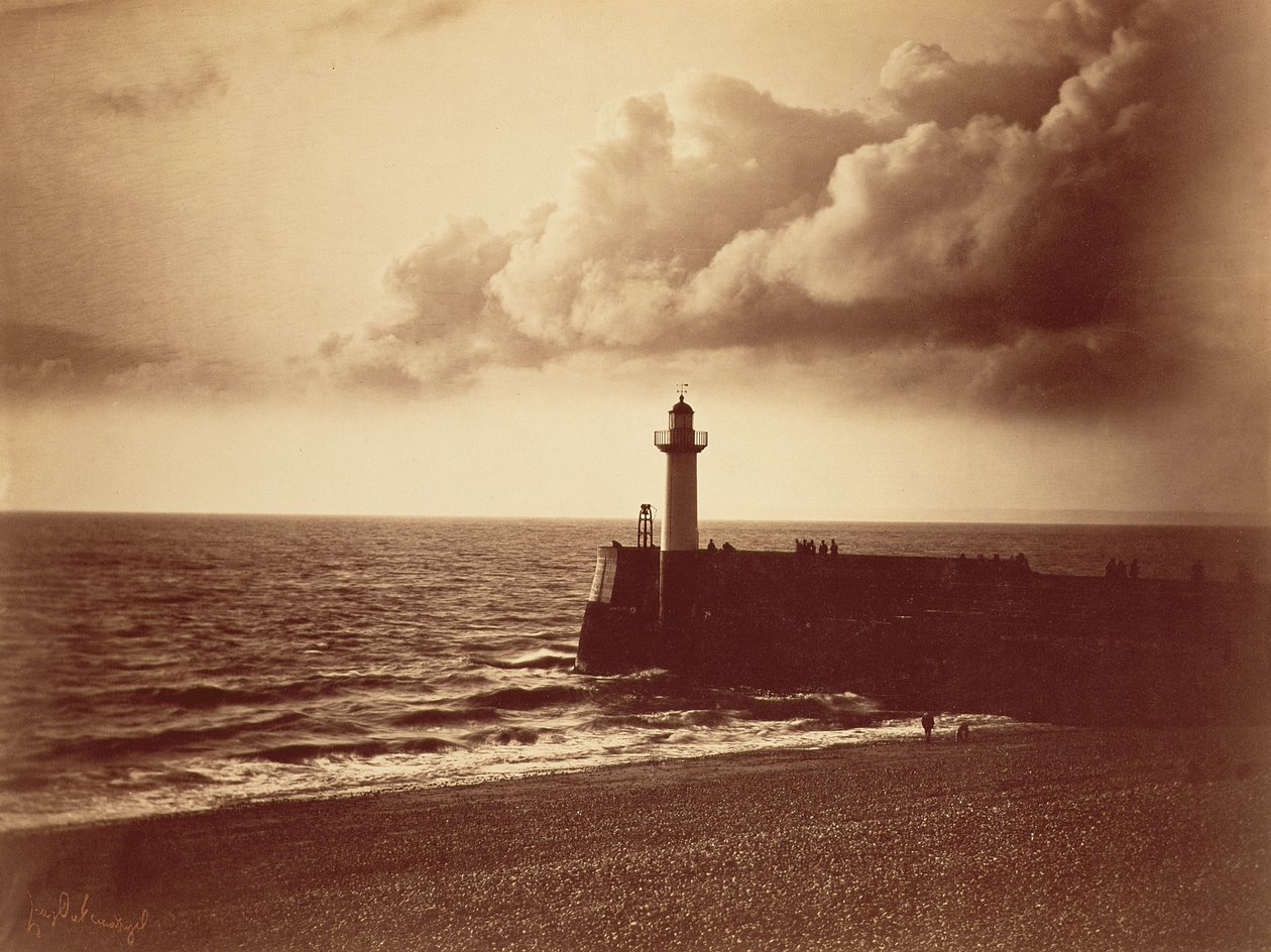 Breakwater at Sete, 1855 körül (albuminnyomat kollódium-üvegnegatívról) alkotó: Gustave Le Gray