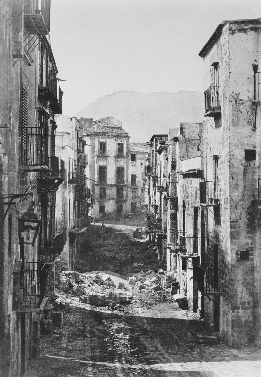 A Castres negyed lerombolása, Palermo, 1860 alkotó: Gustave Le Gray