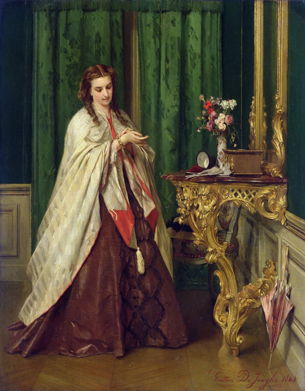 Nő a vécéjében, 1862 alkotó: Gustave Léonard de Jonghe