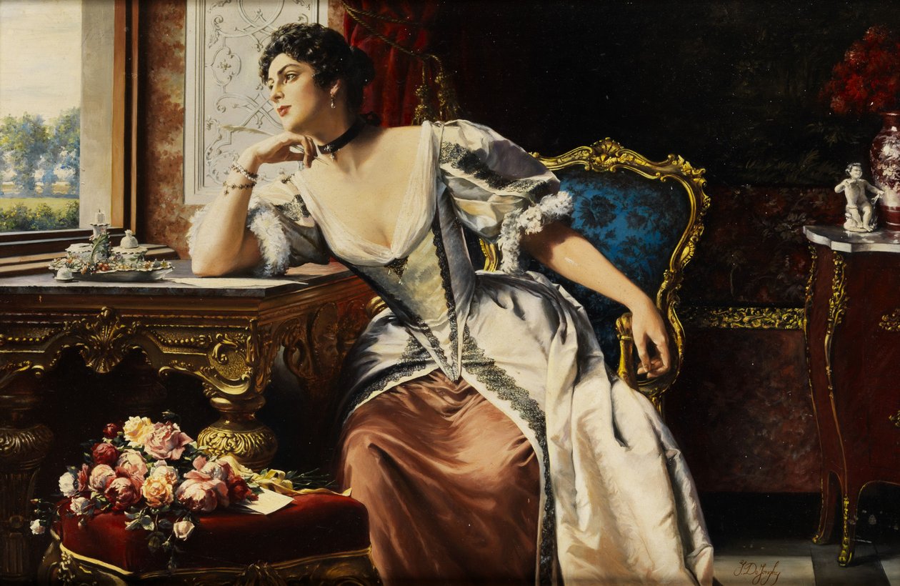 Gondolatok a levél írásakor alkotó: Gustave Léonard de Jonghe