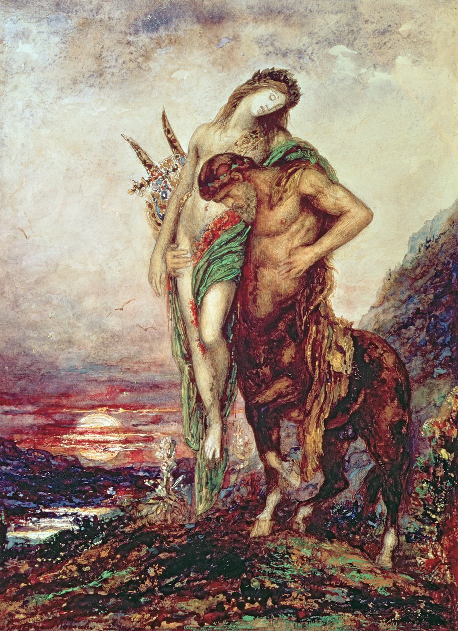 Kentaur által viselt halott költő alkotó: Gustave Moreau