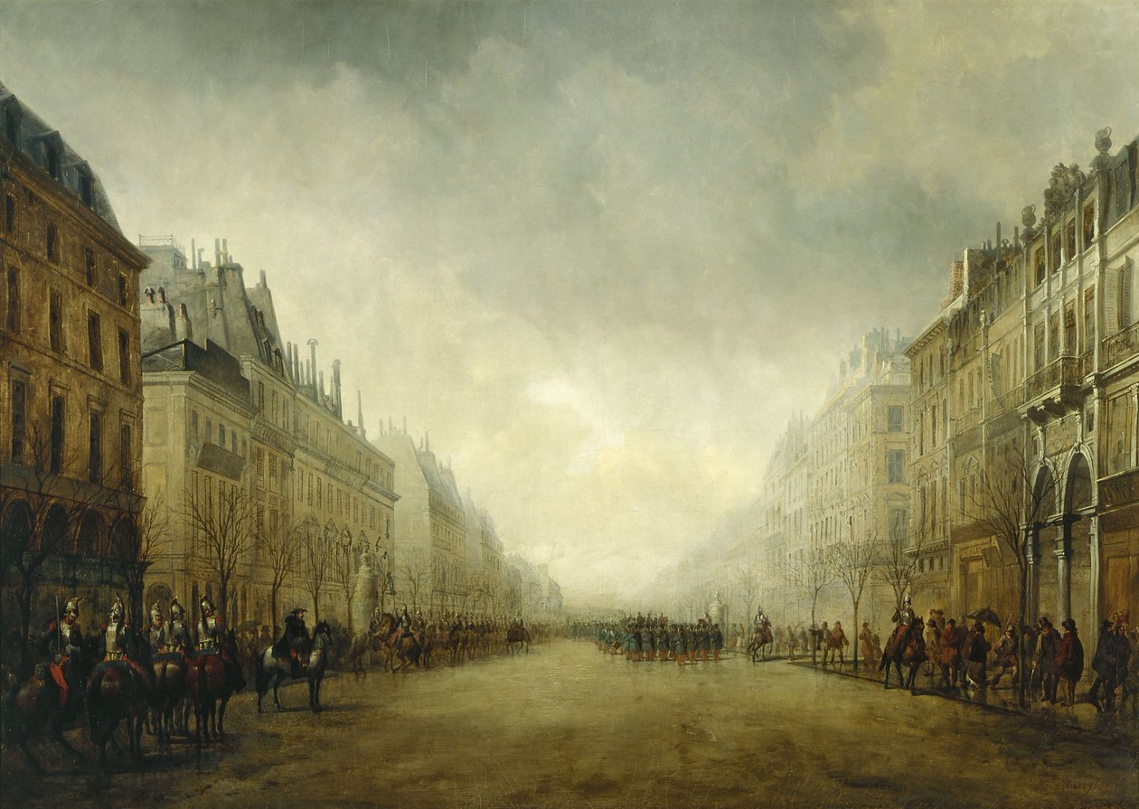 A Prince-President felülvizsgálata a Grand Boulevards-on alkotó: Gustave Edward Barry