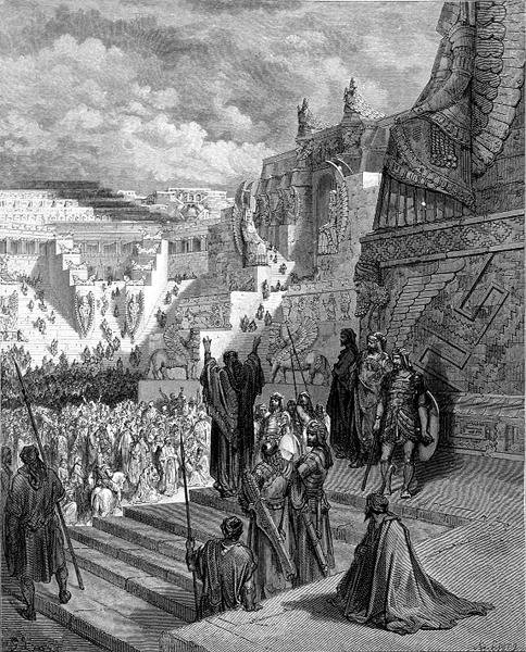 Artaxerxes szabadságot ad a zsidóknak, metszette Ligny, 1868 körül (metszet) alkotó: Gustave (after) Dore