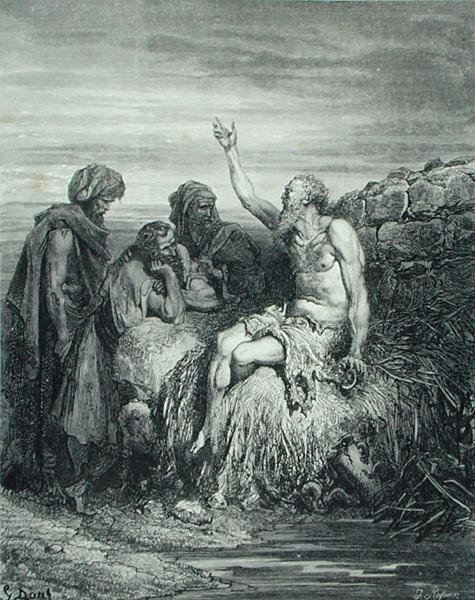 Jób és barátai, metszet: J. Regnier, 1868 körül (metszet) alkotó: Gustave (after) Dore