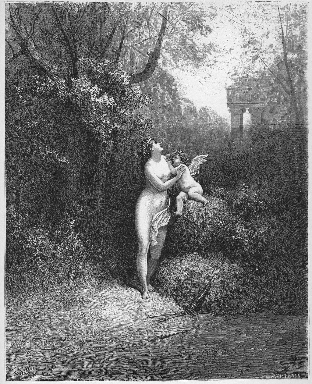 Szerelem és őrület - Szerelem és őrület - Jean de La Fontaine (Lafontaine) „Fabuláiból” (1621-95) - Gustave Dore (1832-83) utáni metszet - Magángyűjtemény alkotó: Gustave (after) Dore