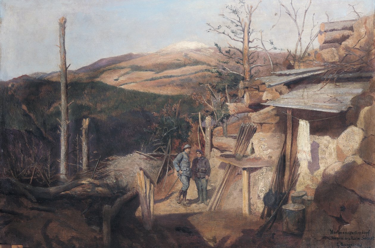 Hartmanswillerkopf, Kilátás a Roche-Sermet felől, 1915 alkotó: Gustave Bourgain
