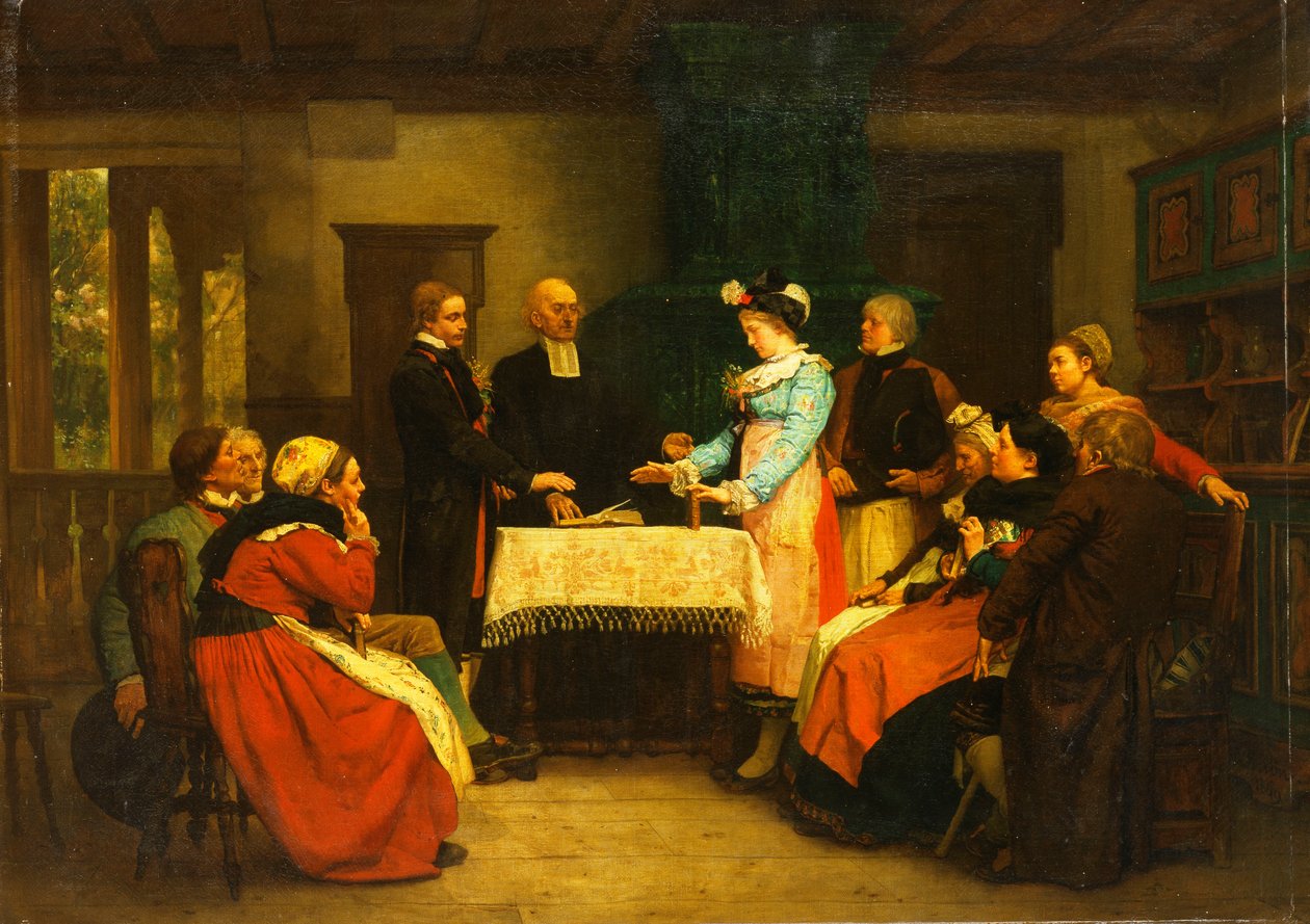 Elzászi esküvő, 1869 alkotó: Gustave Brion