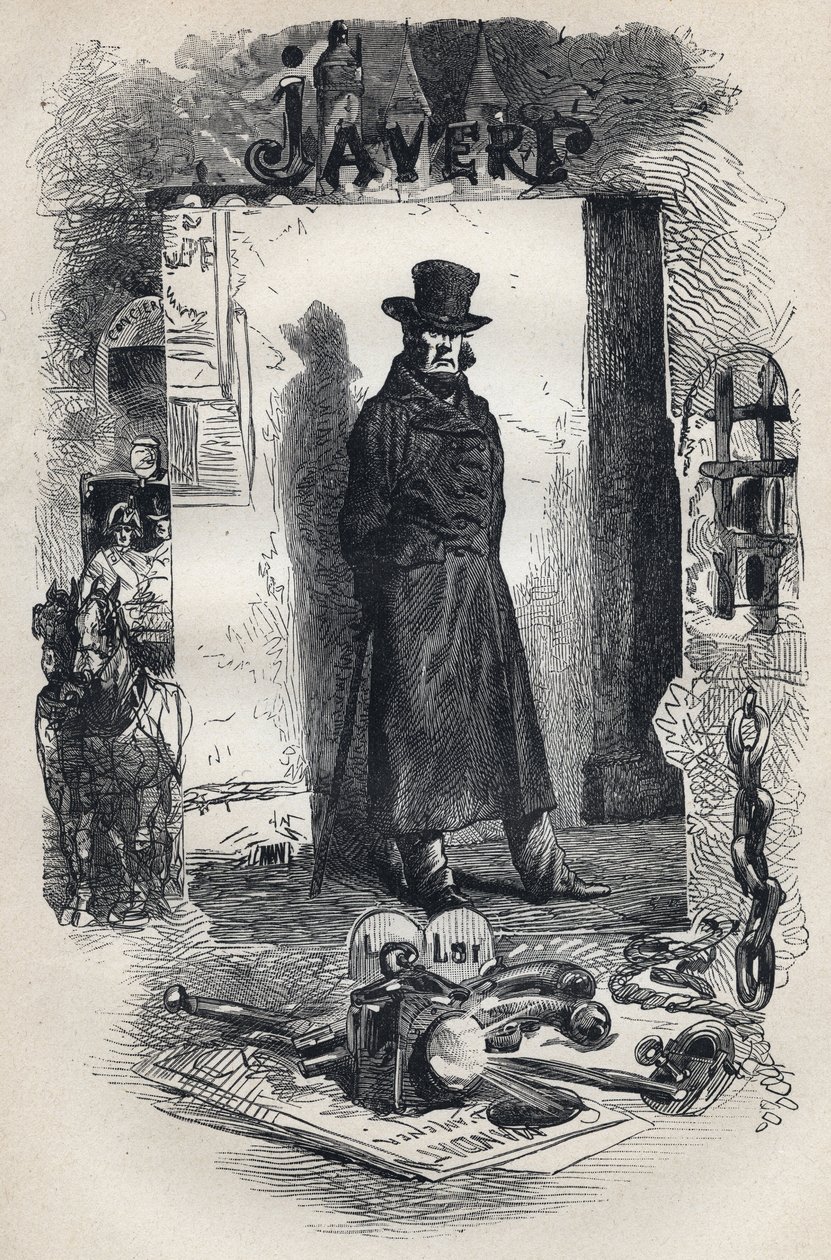 Javert, Victor Hugo „” Nyomorultak” című regényének illusztrációja alkotó: Gustave Brion