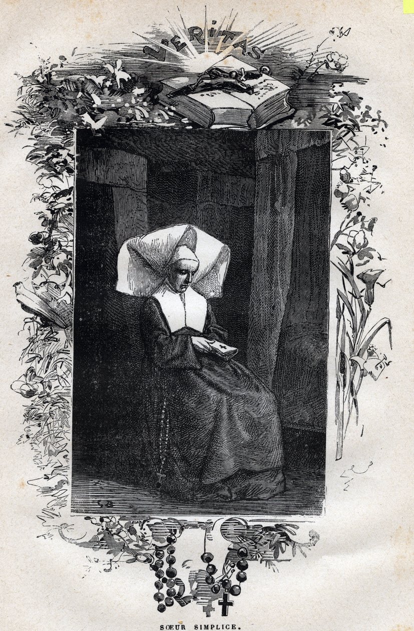 Simplice nővér portréja – Gustave Brion (1824-1877) illusztrációja a Victor Hugo (1802-1885) „A nyomorultak – első rész: Fantine” című művéhez, 1862 alkotó: Gustave Brion