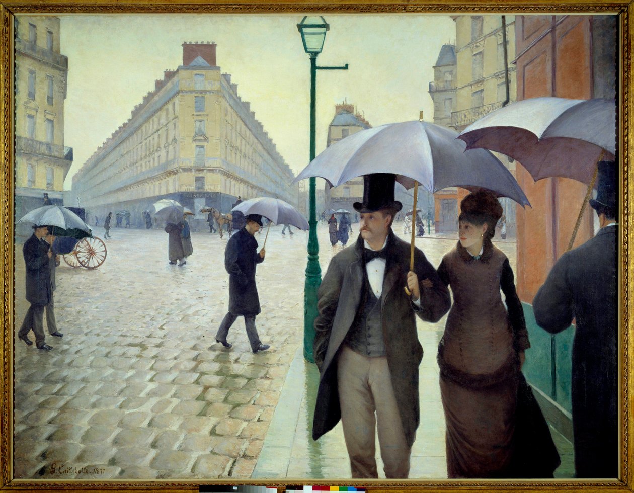 A street in Paris in rainy weather in 1877 alkotó: Gustave Caillebotte