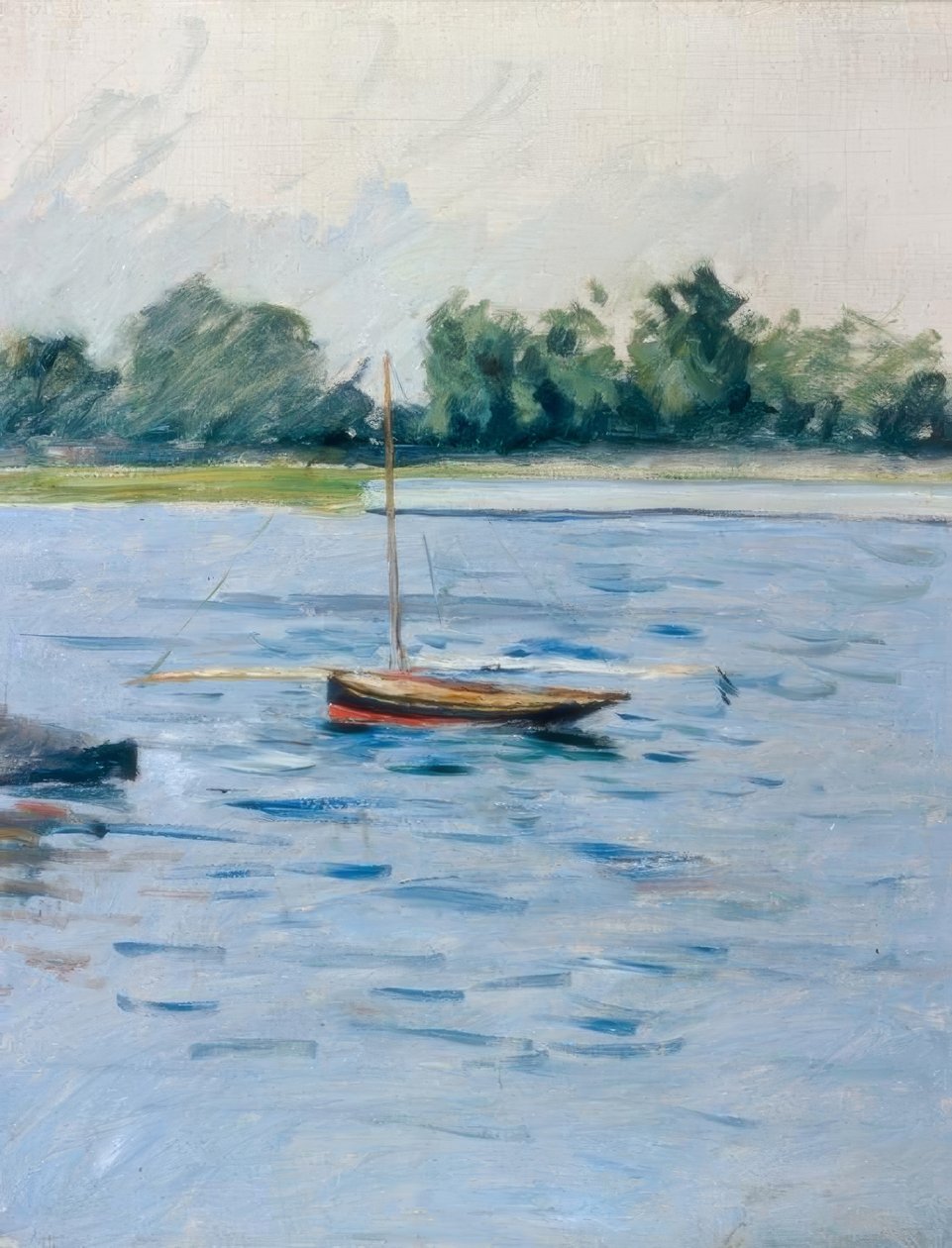 A Szajnán horgonyzó csónak alkotó: Gustave Caillebotte