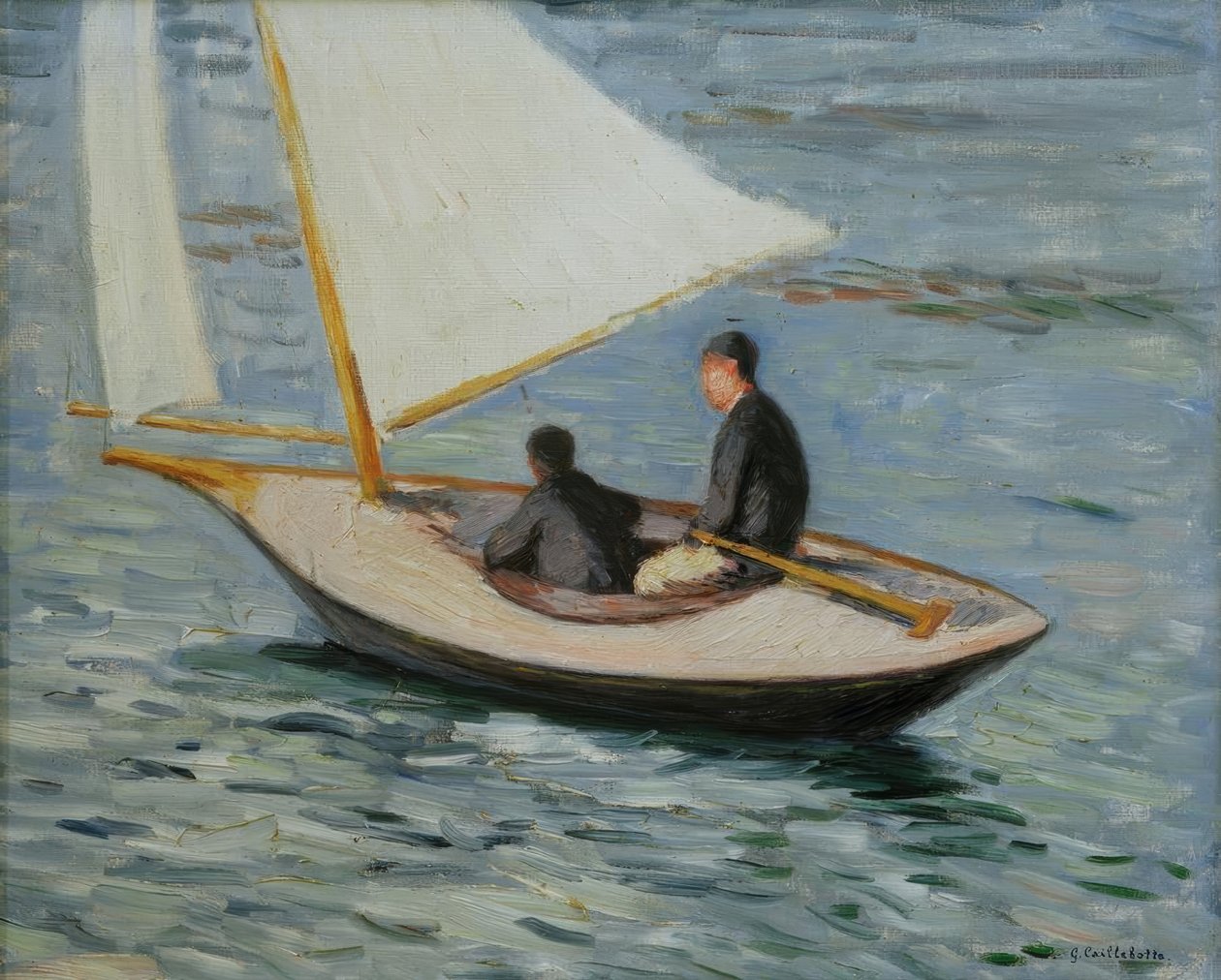 Vitorlás a Szajnán alkotó: Gustave Caillebotte