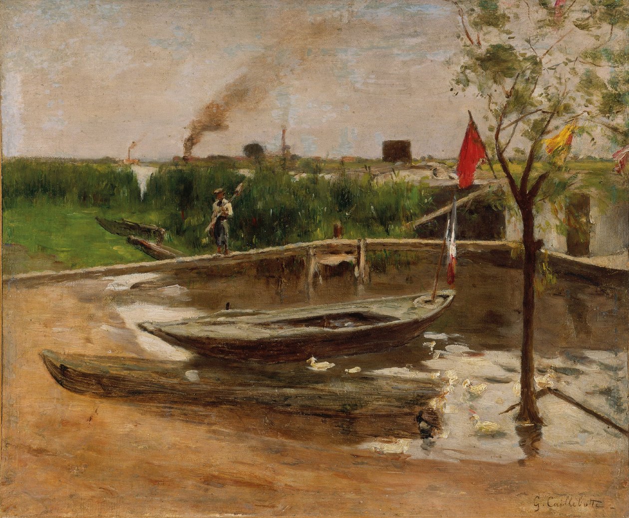 Hajókikötő a Szajnán, 1891 körül (olaj, vászon) alkotó: Gustave Caillebotte