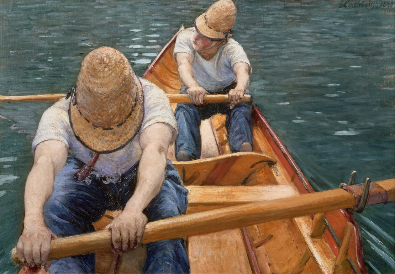 Csónakázók eveznek a Yerresen, 1877 alkotó: Gustave Caillebotte