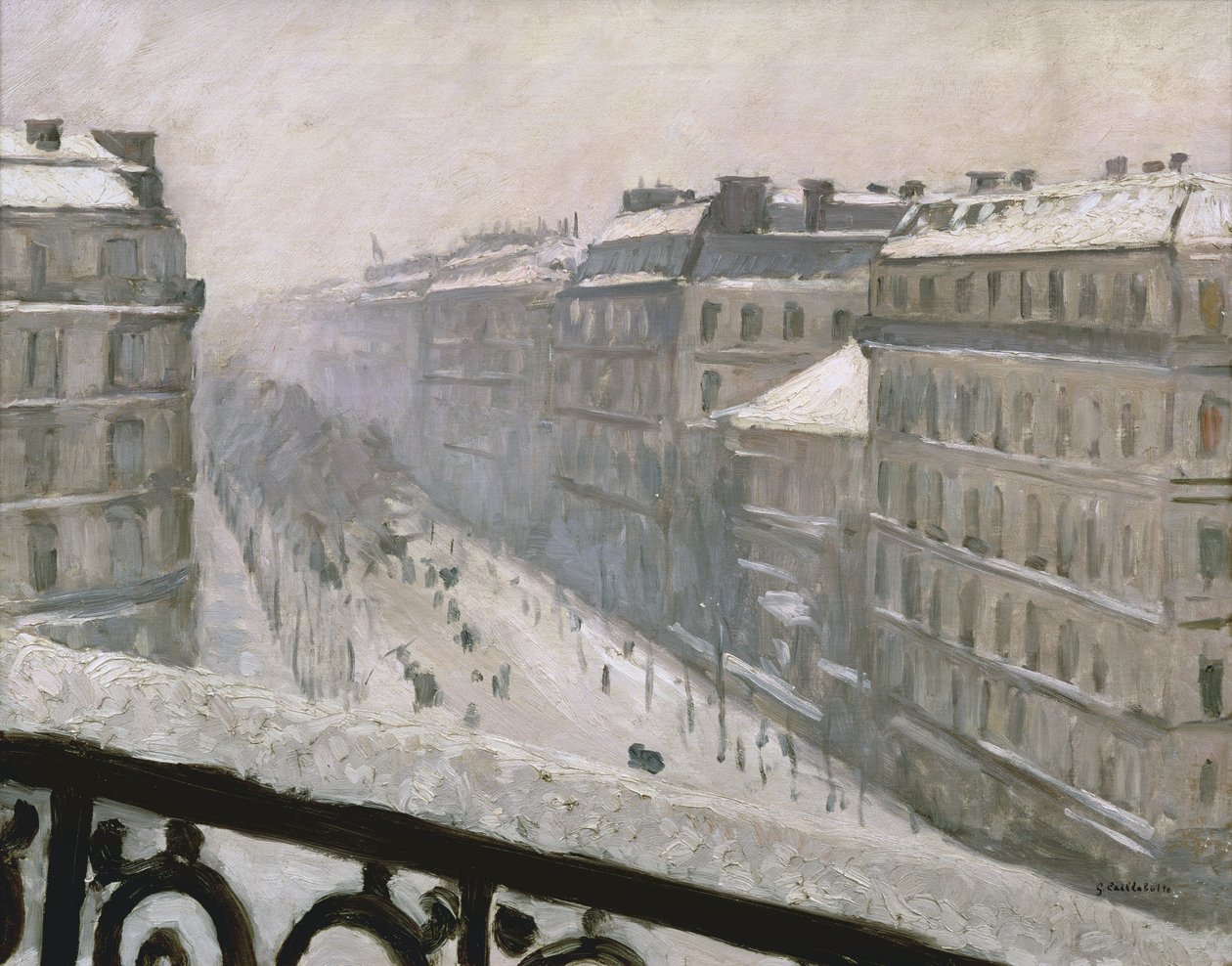 Boulevard Haussmann a hóban, 1879 vagy 1881 alkotó: Gustave Caillebotte