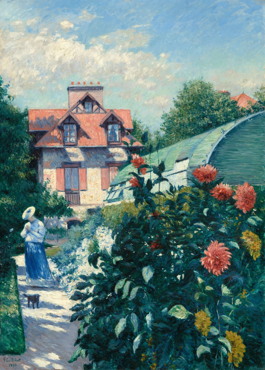 Dáliák, Petit Gennevilliers kertje, 1893. alkotó: Gustave Caillebotte