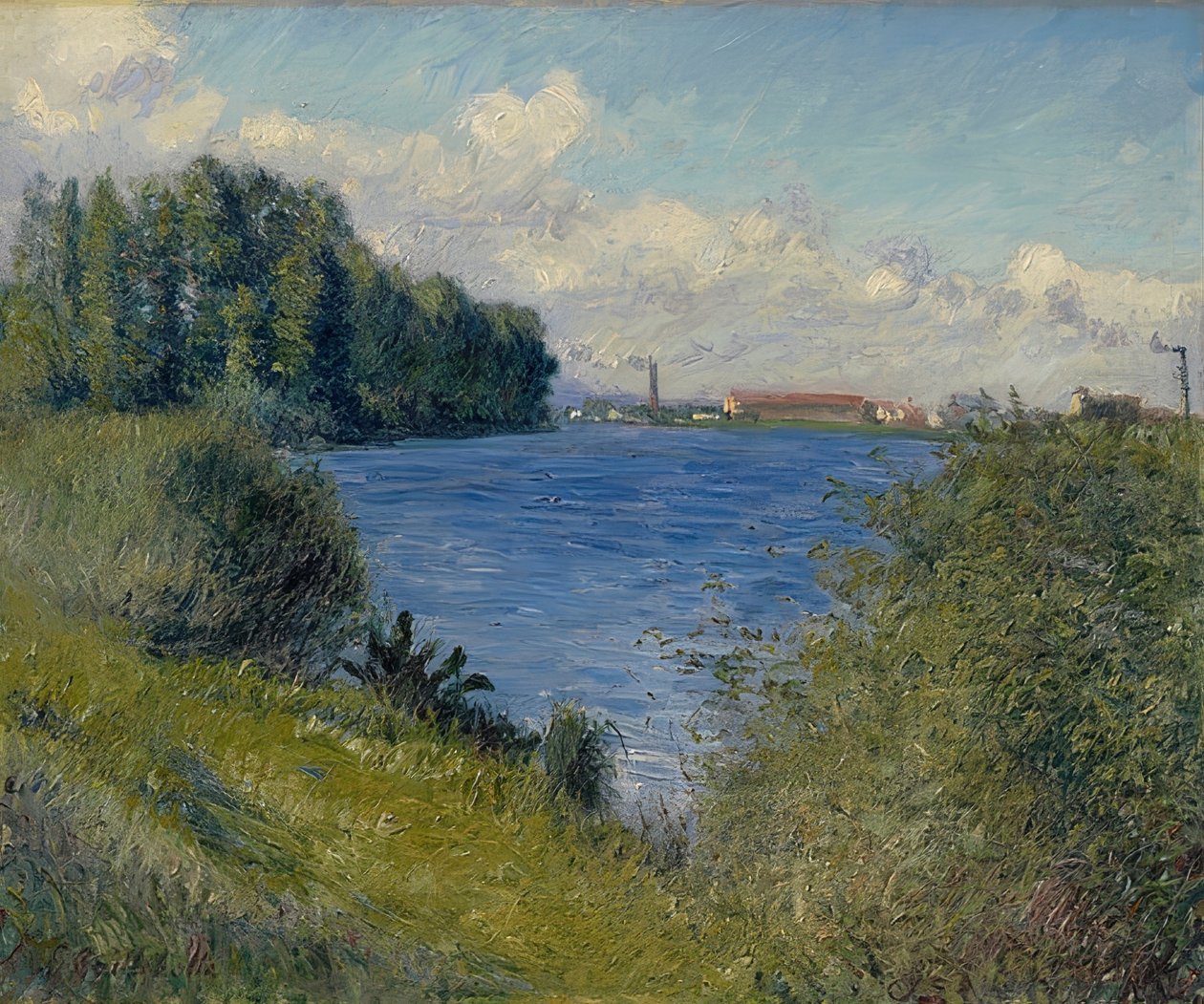A Szajna Argenteuil-ban. 1892 körül alkotó: Gustave Caillebotte