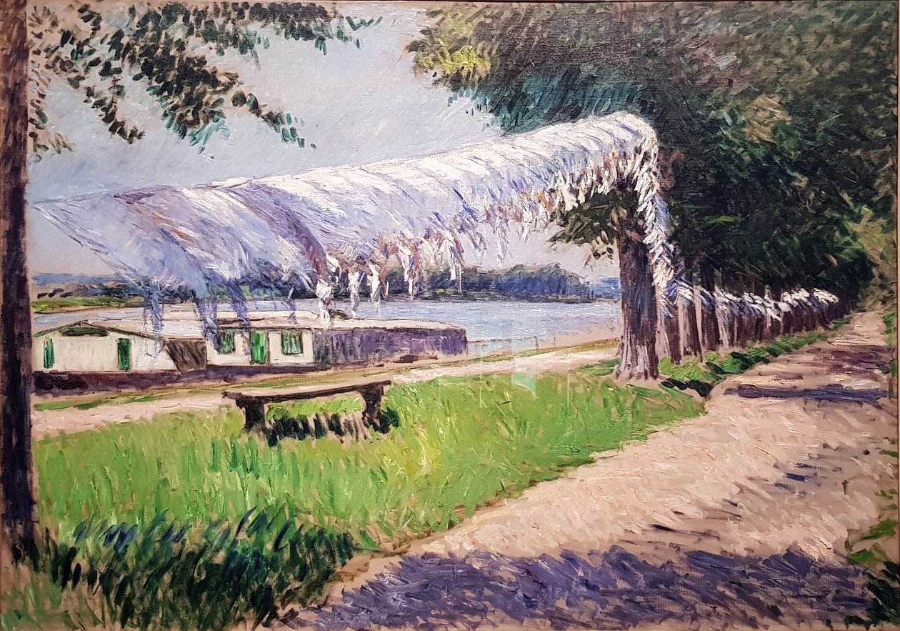 Mosodai szárítás a Szajna partján alkotó: Gustave Caillebotte
