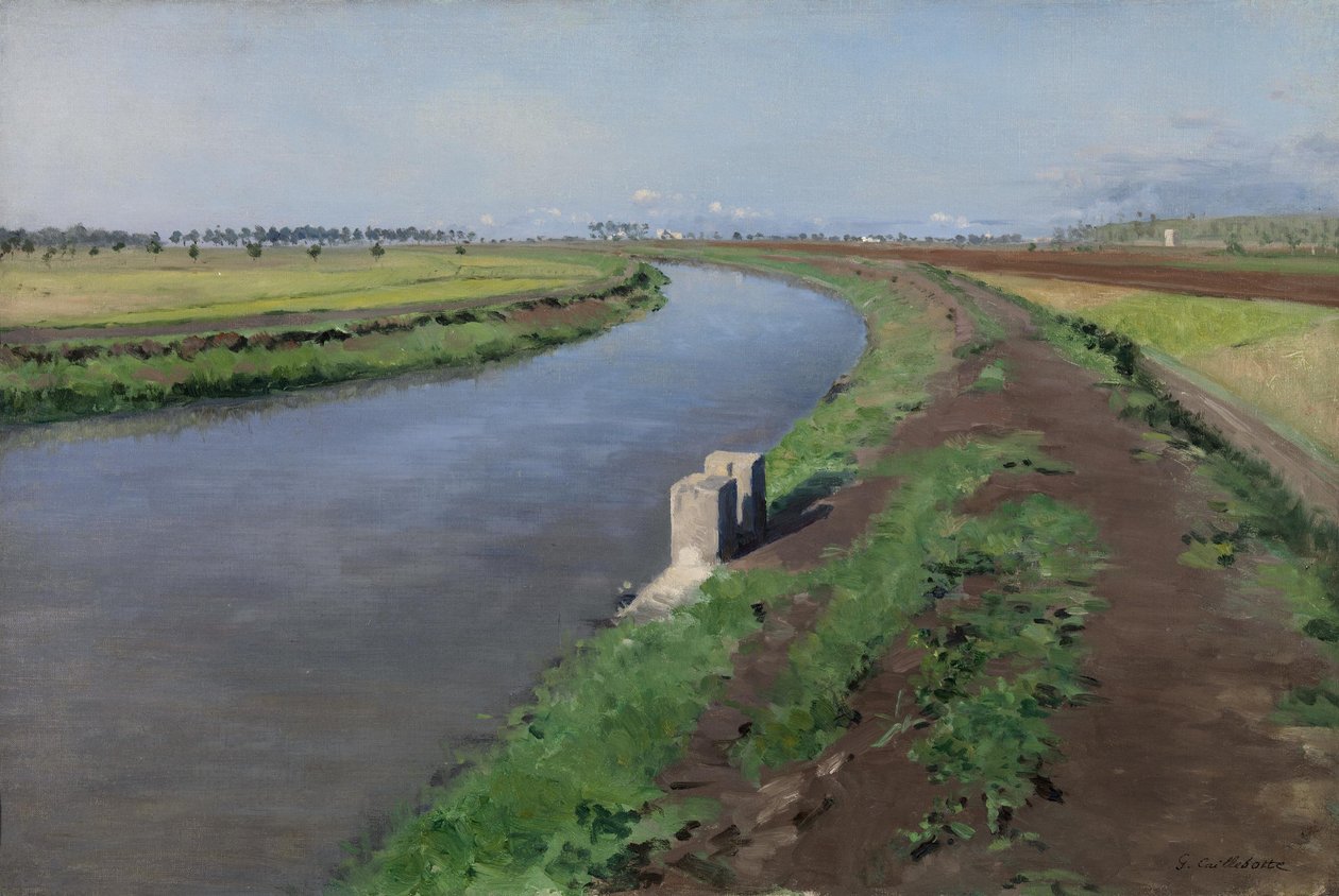 Franciául:  Bord de canal, près de Naples Csatorna partjai, Nápoly közelében alkotó: Gustave Caillebotte