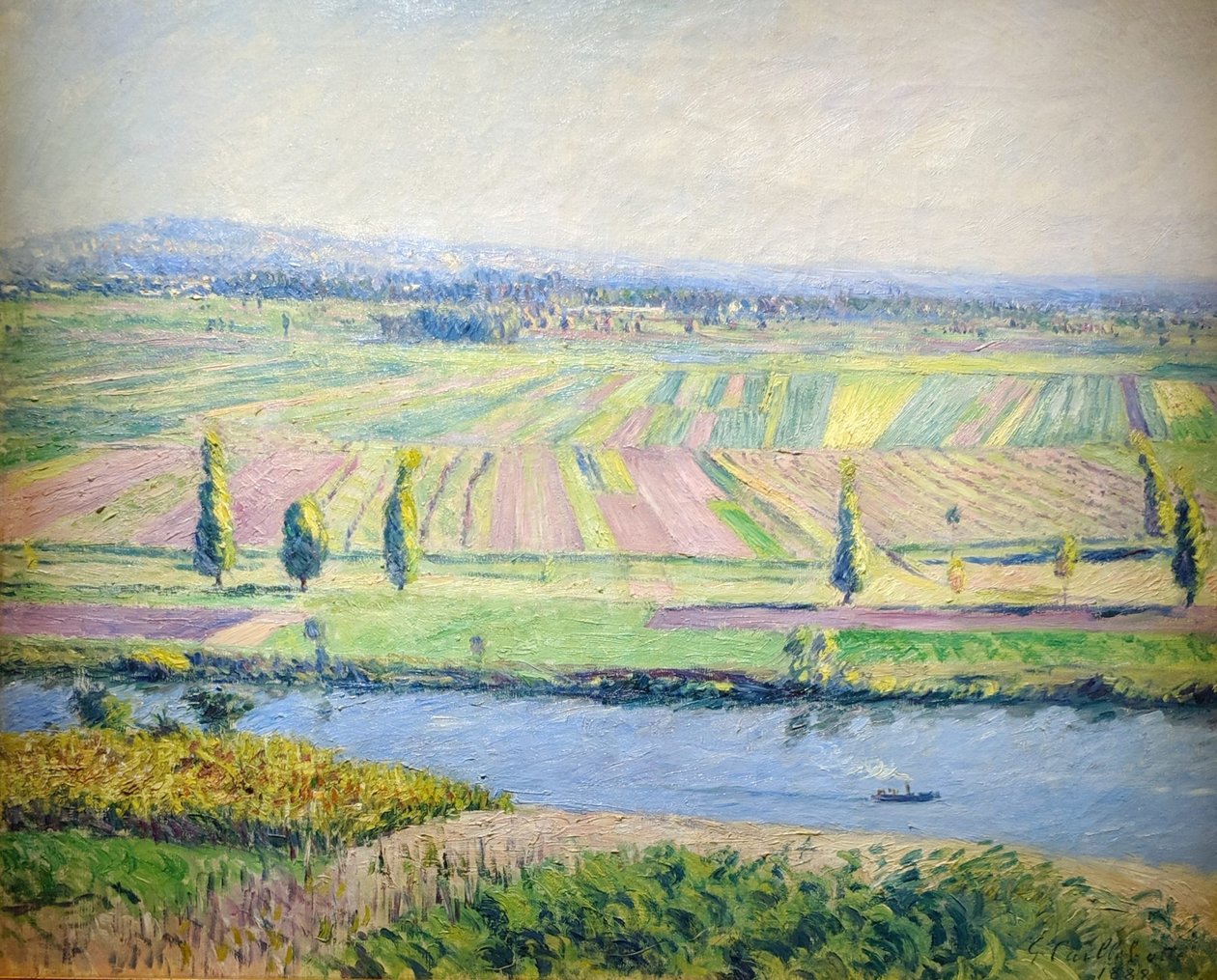 Franciául:  Gennevilliers síksága Argenteuil dombjai felől. alkotó: Gustave Caillebotte