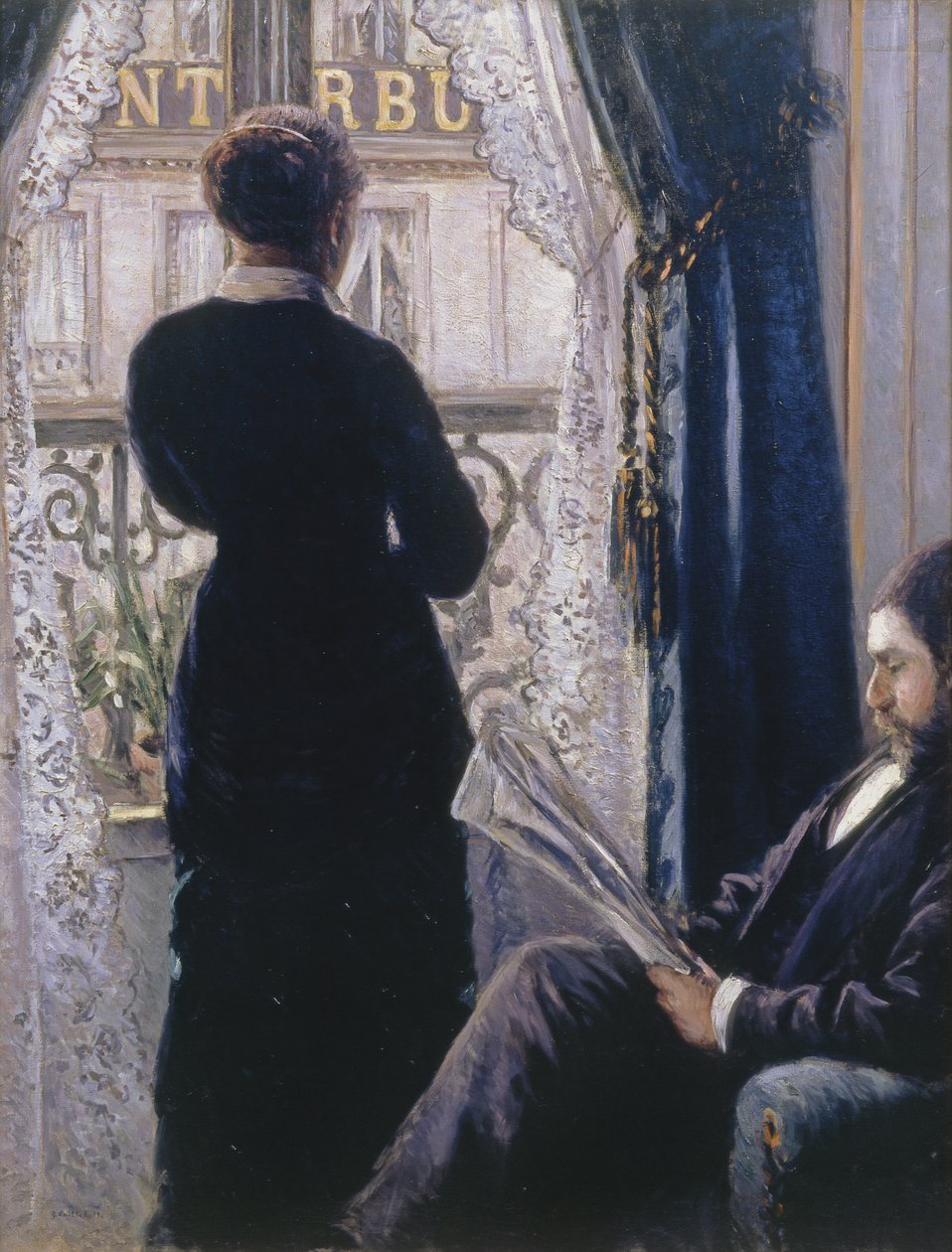Belső tér.Nő az ablaknál alkotó: Gustave Caillebotte