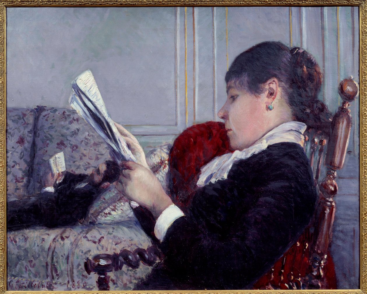 Belső, az olvasó Gustave Caillebotte (1848-1894) festménye 1880 V. 0,75x0,6 m Magángyűjtemény alkotó: Gustave Caillebotte