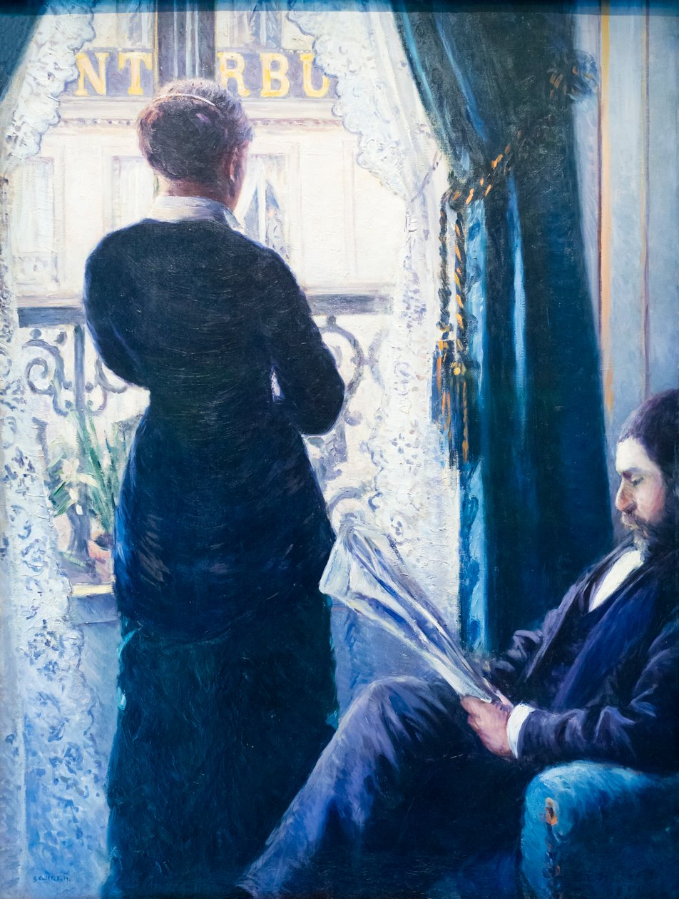 Belső, nő az ablaknál, c. 1880 (olaj, vászon) alkotó: Gustave Caillebotte