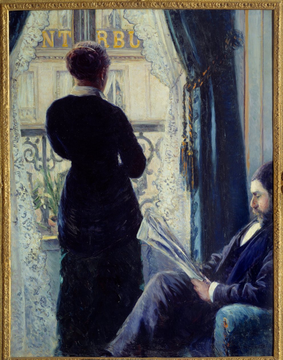 Belső tér, nő az ablakban alkotó: Gustave Caillebotte