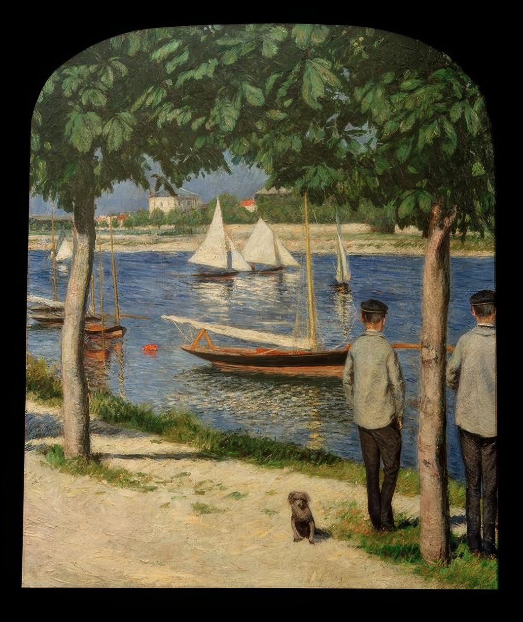 A bank Petit Gennevilliersnél és a Szajnánál alkotó: Gustave Caillebotte