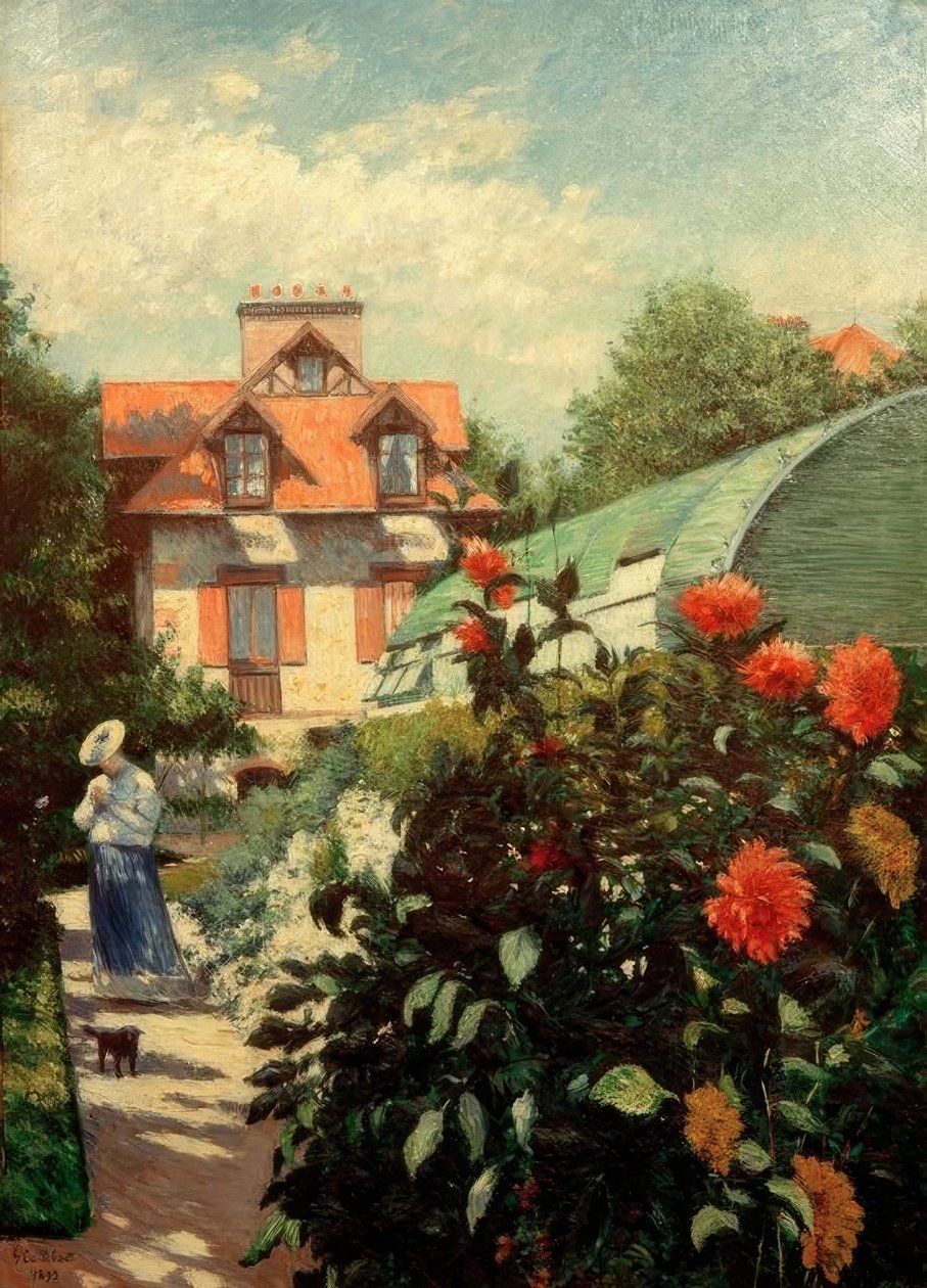 A kert, Petit Gennevilliers (Les dahlias, Jardin du Peti alkotó: Gustave Caillebotte