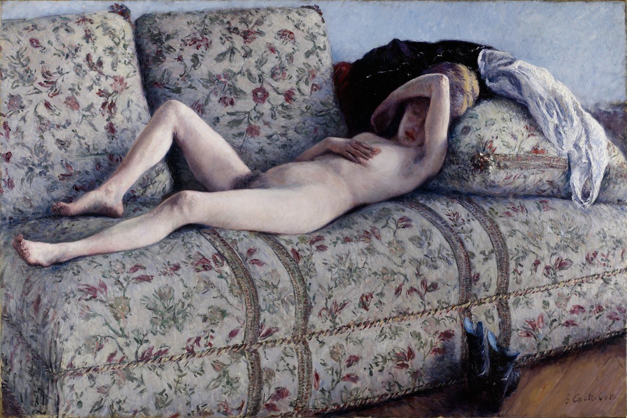 Akt egy kanapén alkotó: Gustave Caillebotte