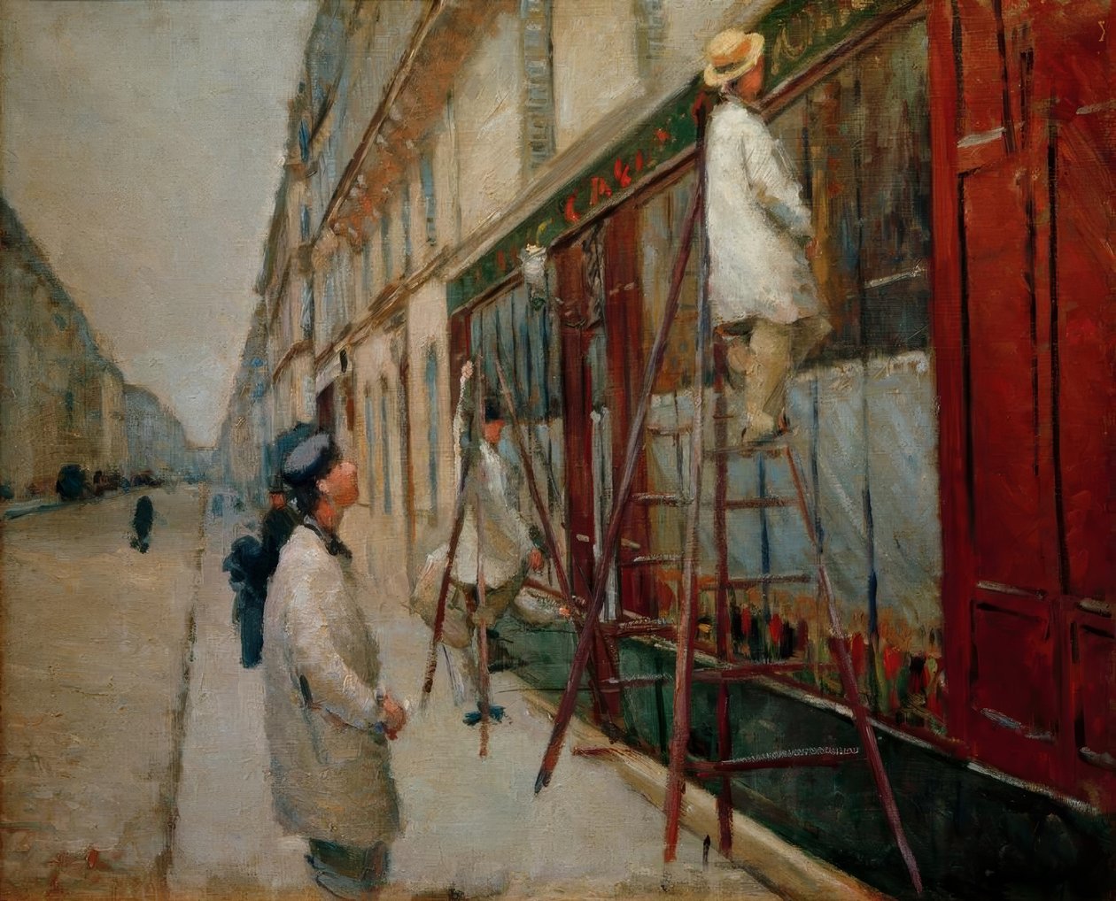 Festők az épületekben (vázlat) alkotó: Gustave Caillebotte