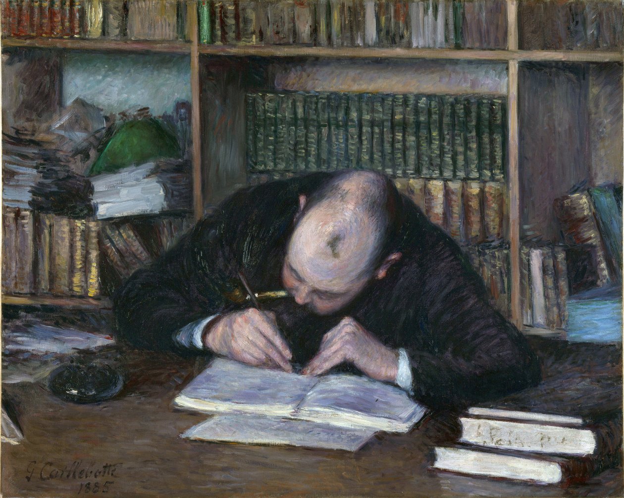 Emile Jean Fontaine könyvkereskedő portréja (The Bookseller E. J. Fontaine) - Gustave Caillebotte (1848-1894) festménye, olaj, vászon (65x81 cm) alkotó: Gustave Caillebotte