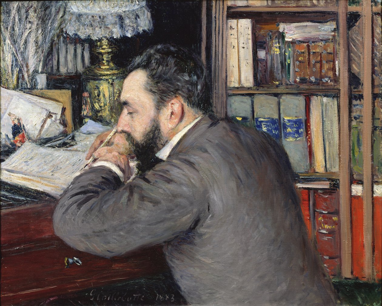 Henri Cordier (1849-1929), a Keleti Nyelvek Iskola tanárának portréja, 1883 alkotó: Gustave Caillebotte
