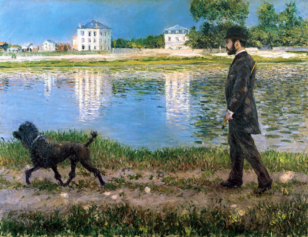 Richard Gallo és kutyája Petit Gennevilliersnél, 1883-1884. alkotó: Gustave Caillebotte